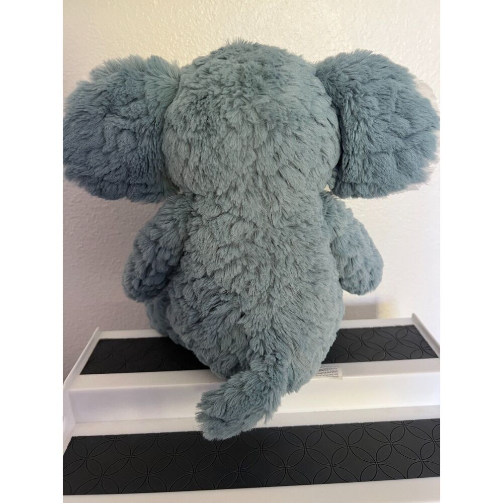 Mary Meyer Gray Blue Elephant Plush Stuffed Animal White Ears Feet